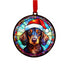 Dachshund in Santa Hat Suncatcher Decoration